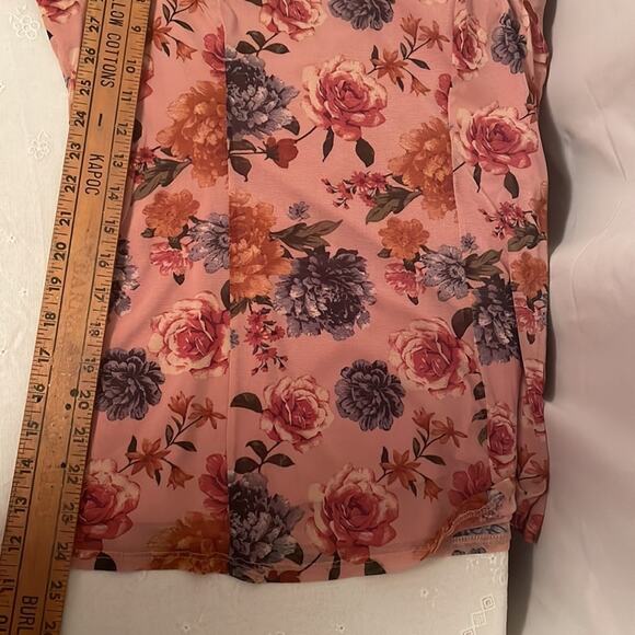 Sara Michelle Top in Dusty Rose Pink Floral Sz M Fashion Design w/many features - Picture 10 of 11